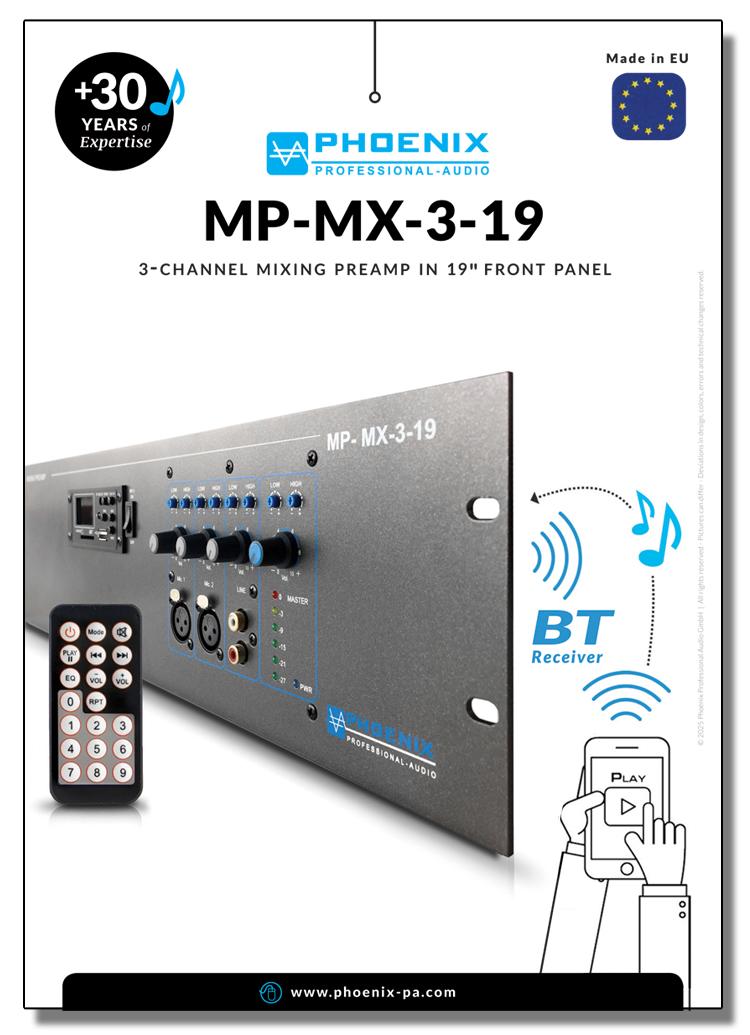 Image of product sheet of MP-MX-3-19 preamp