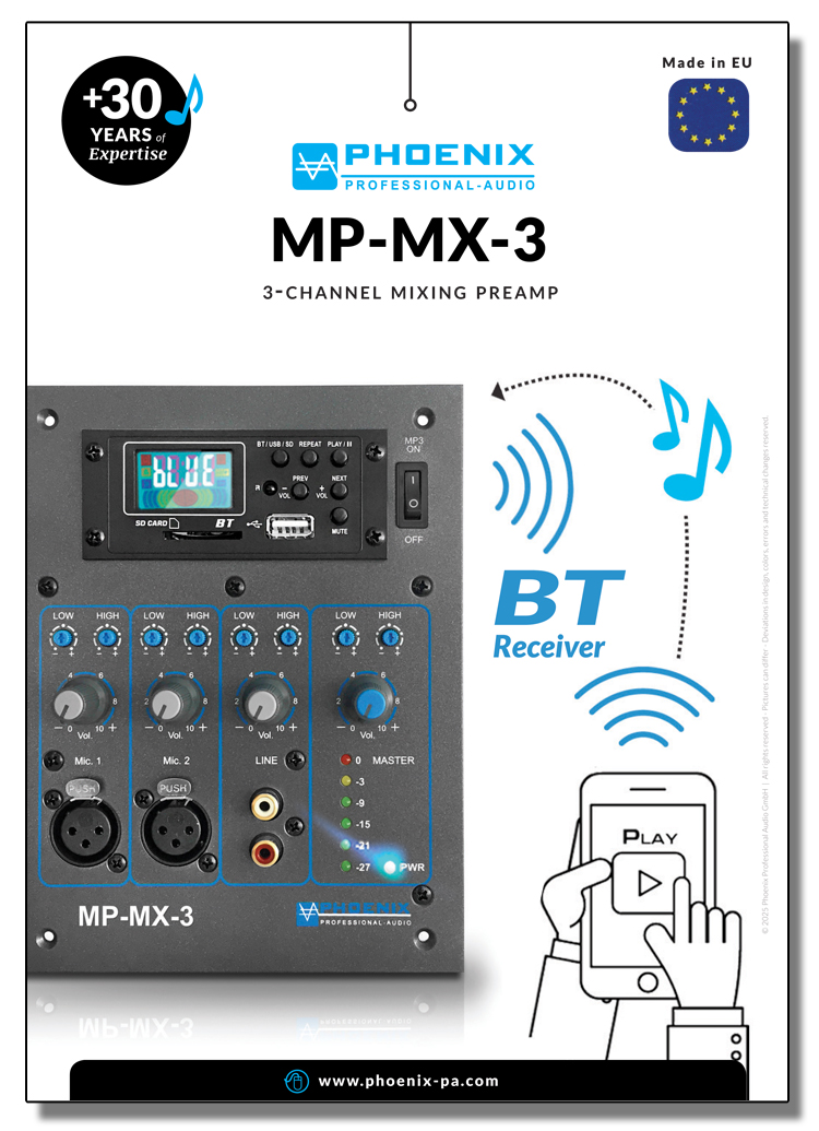 Image of product sheet of MP-MX-3 preamp