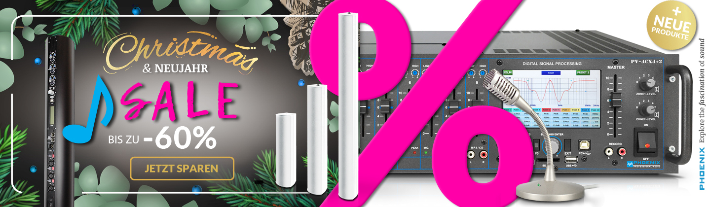 xmas sale banner mit audio geraeten